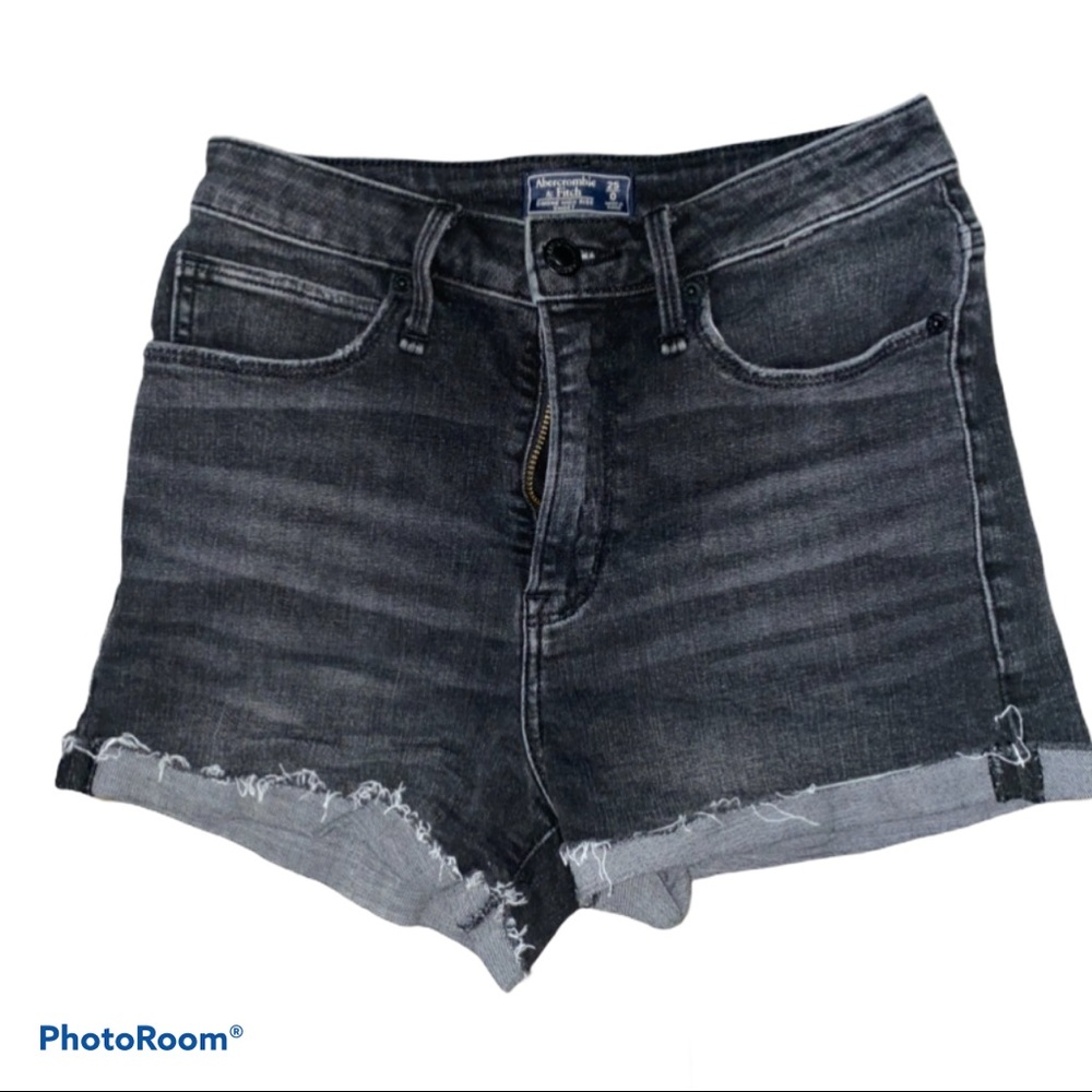 Abercrombie and fitch black jean shorts worn once